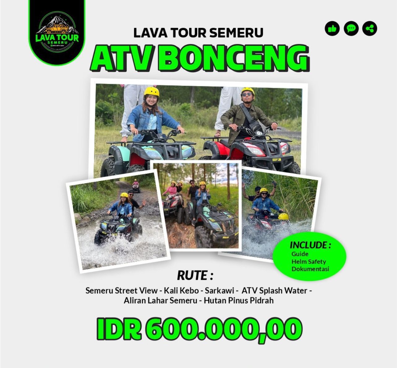 ATV Bonceng di area offroad